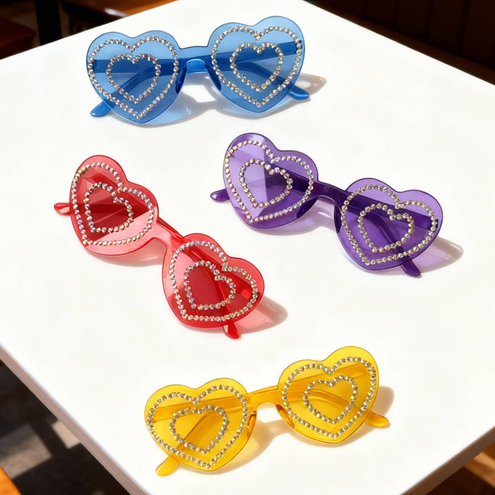 Rhinestone-Embellished Heart-Shaped Sunglasses Kalsten 1787141238