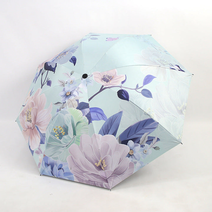 Ladies folding umbrella with artistic flower pattern Kalsten
