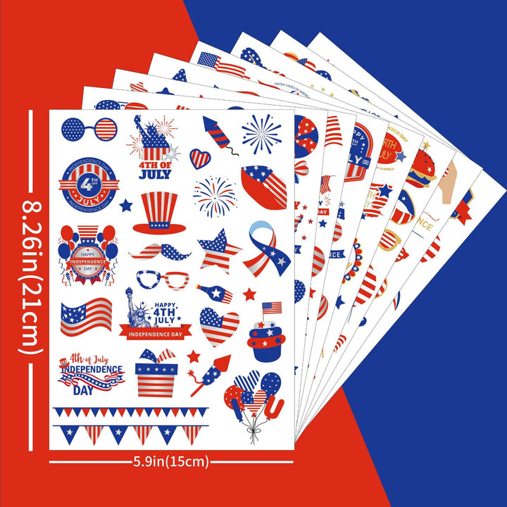 Unisex nan patriotic multiple sticker sheets with USA symbols and self-adhesive vinyl Kalsten