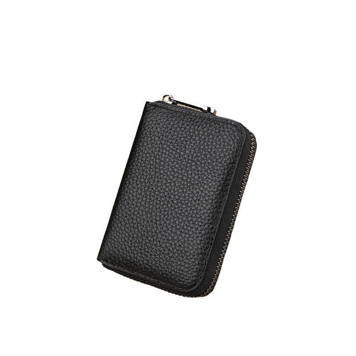 Sleek Zippered Leather Credit Card Holder Kalsten