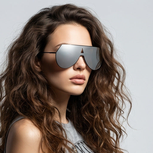 Women's futuristic oversized sunglasses with protective metal frame Kalsten
