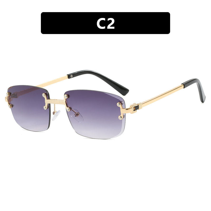 Women's elegant square sunglasses with transparent lenses and high-quality metal frame Kalsten