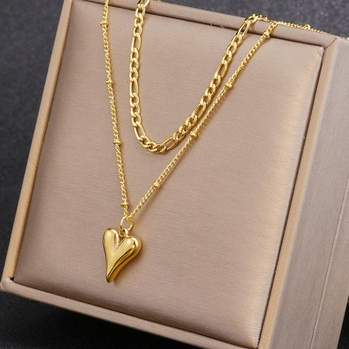 Layered Heart Pendant Necklace Kalsten 1787044446