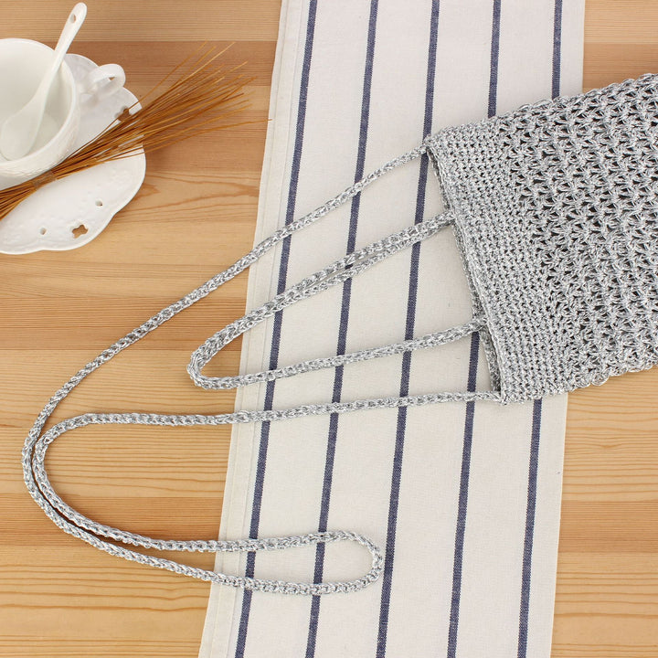 Shoulder bag made of hand-knotted natural material with fine texture Kalsten