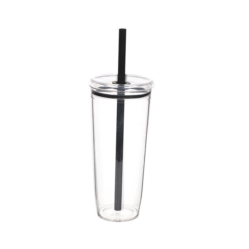 Women's Transparent BPA-free Drinking Cup with Integrated Straw Kalsten