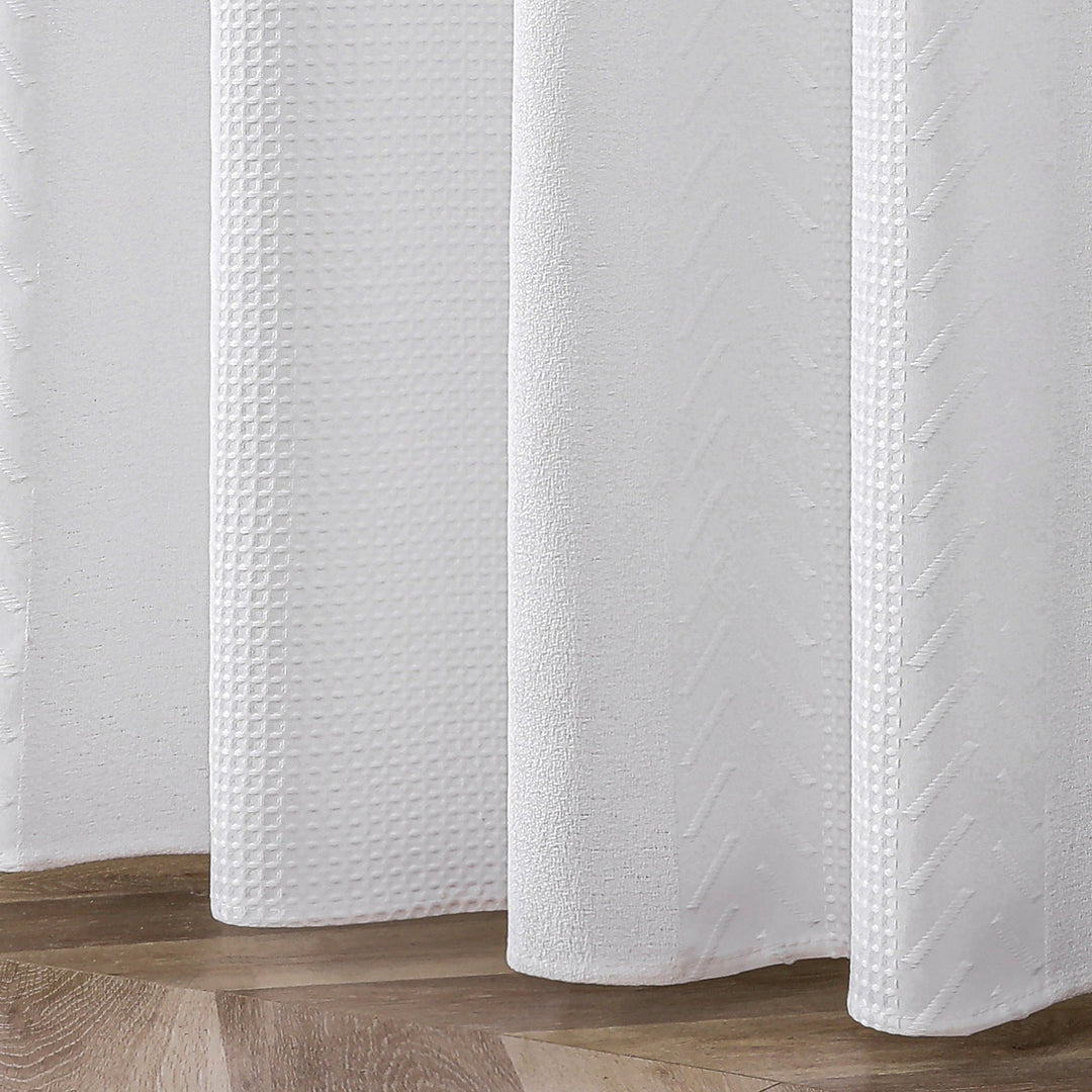 Textured Leaf Pattern Shower Curtain Kalsten