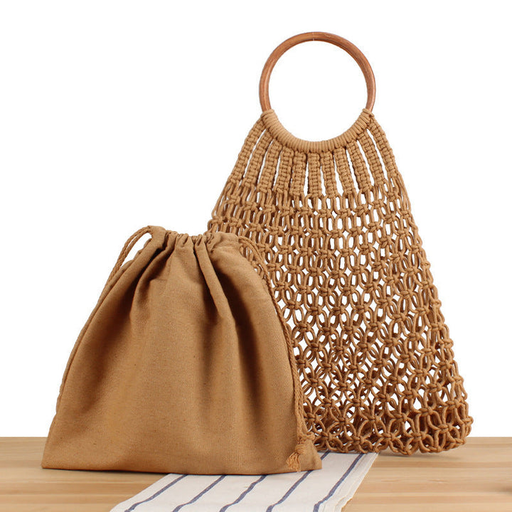 Tote bag with braided net design and practical inner bag Kalsten
