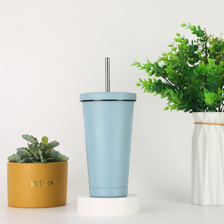 Women's stainless steel drinking cup with straw Kalsten
