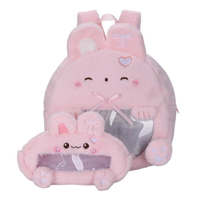 Plush children's backpack with animal motif and practical viewing window Kalsten
