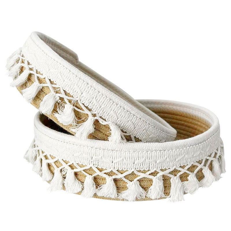 Women Decorative Storage Basket with Tassels Kalsten