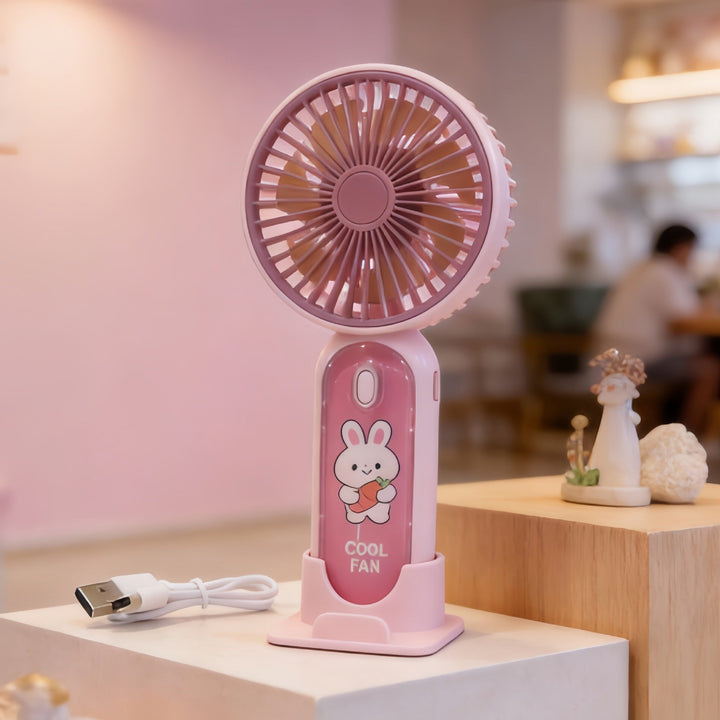 Ladies portable handheld fan with LED lights and ergonomic design Kalsten
