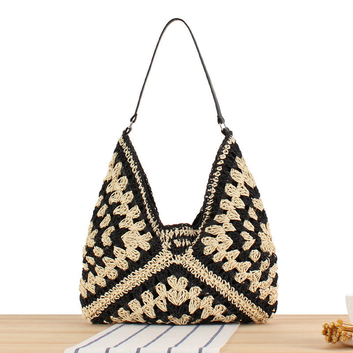 Shoulder bag with hand-knotted pattern and leather accents Kalsten