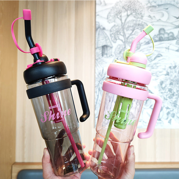 Women's practical drinking bottle with integrated straw Kalsten