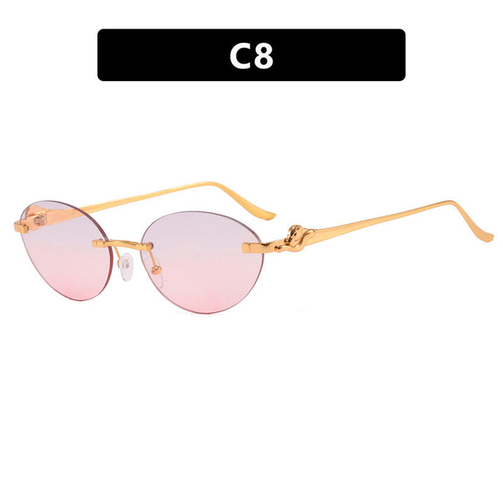 Women's round sunglasses with elegant, semi-transparent frame and fashionable details Kalsten