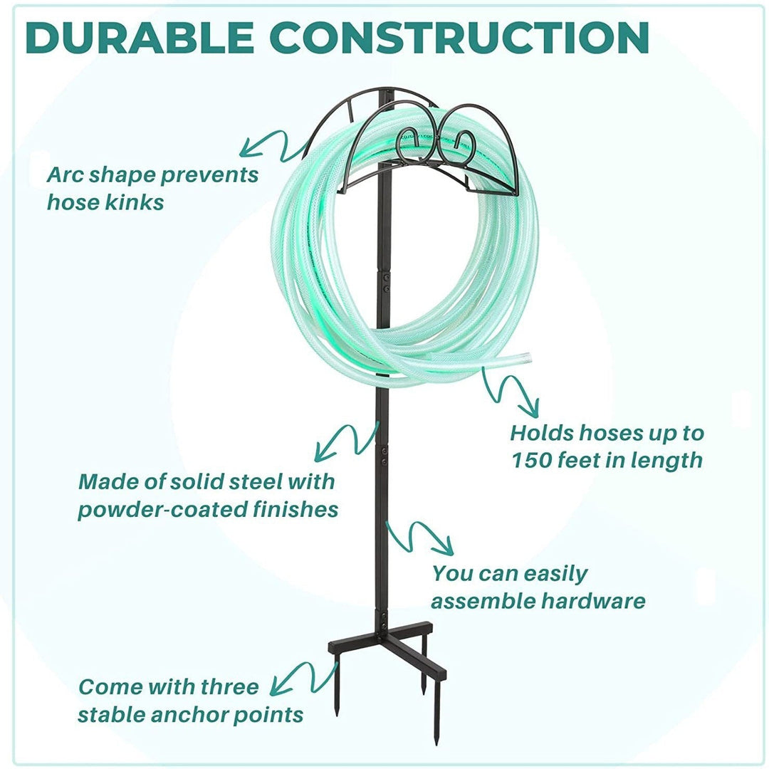 ornate wrought iron outdoor garden hose stand with rustproof powder-coated finish Kalsten