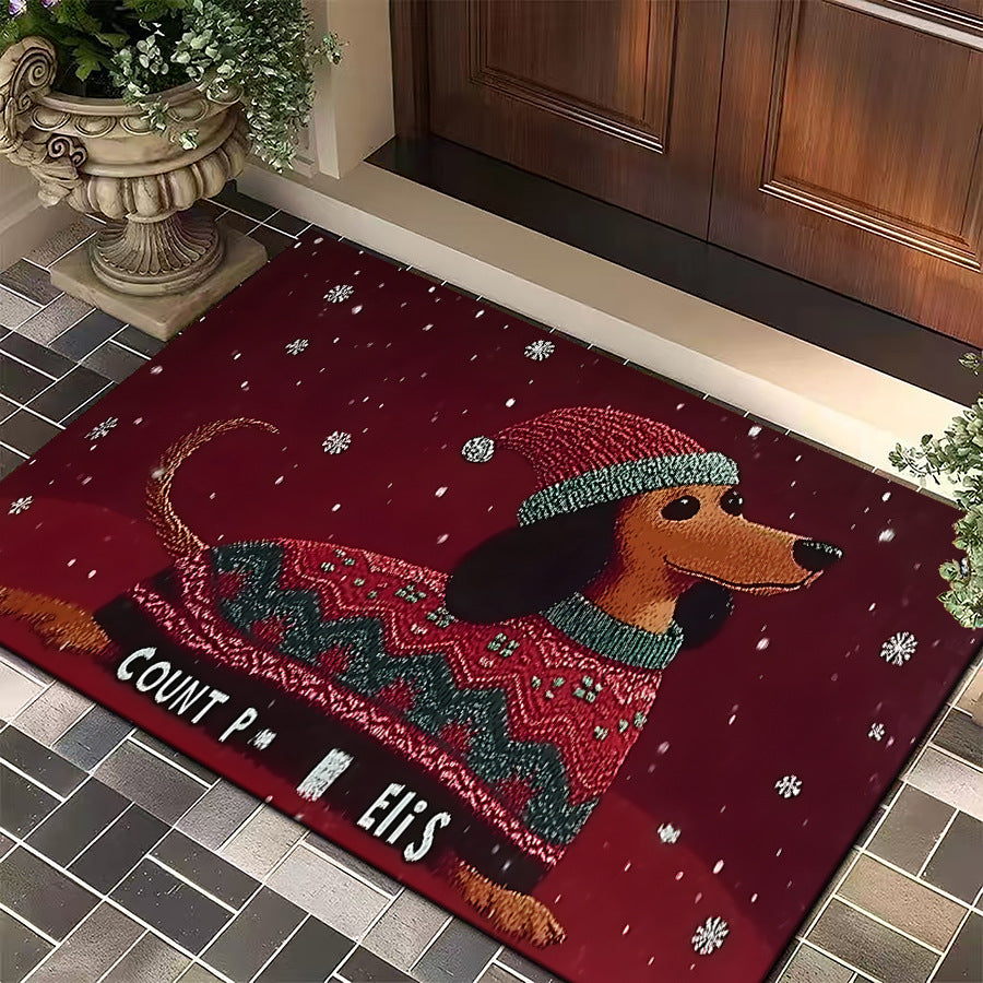 Festive Dog-Themed Entryway Mat Acalora