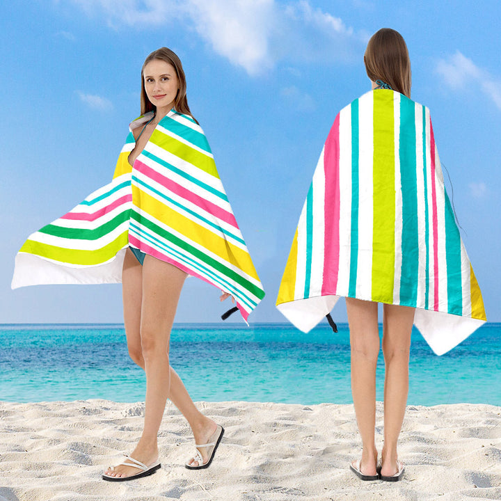 Hooded beach poncho with mandala motif Kalsten
