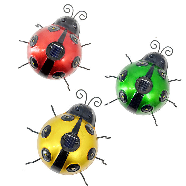 Decorative Solar-Powered Metal Ladybug Garden Lights With Warm LED Accents Kalsten