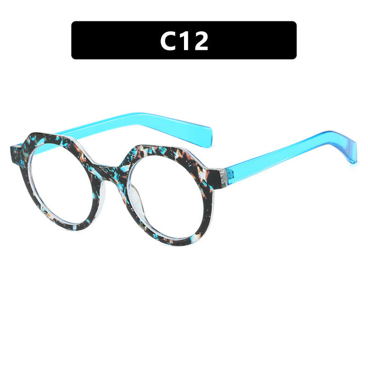 Ladies extravagant round sunglasses with colored accented frame Kalsten