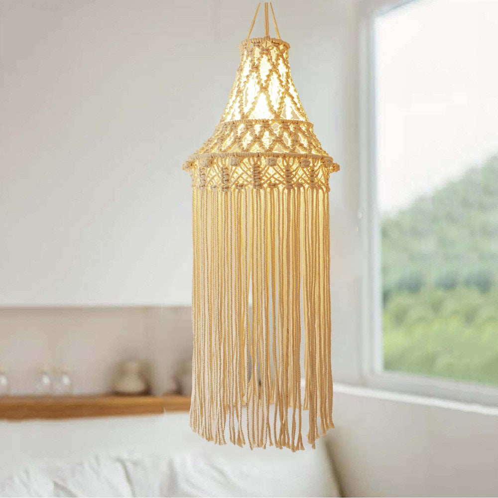 Macrame Hanging Light Fixture Acalora