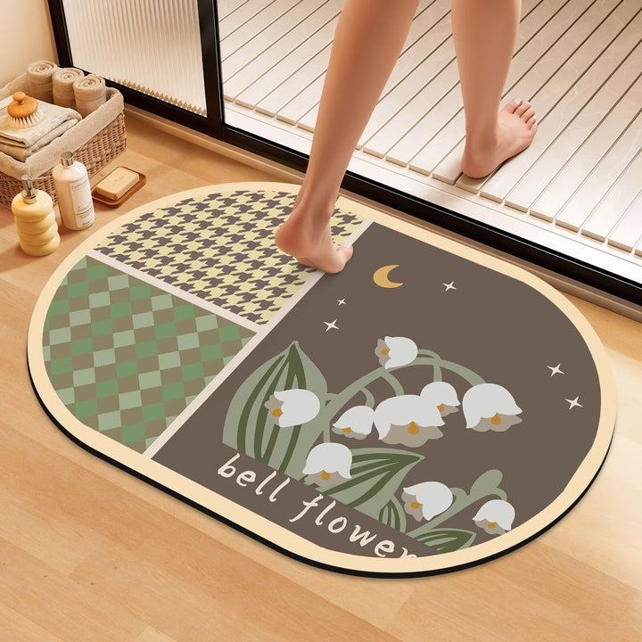 Artistic Floral Bath Mat Kalsten