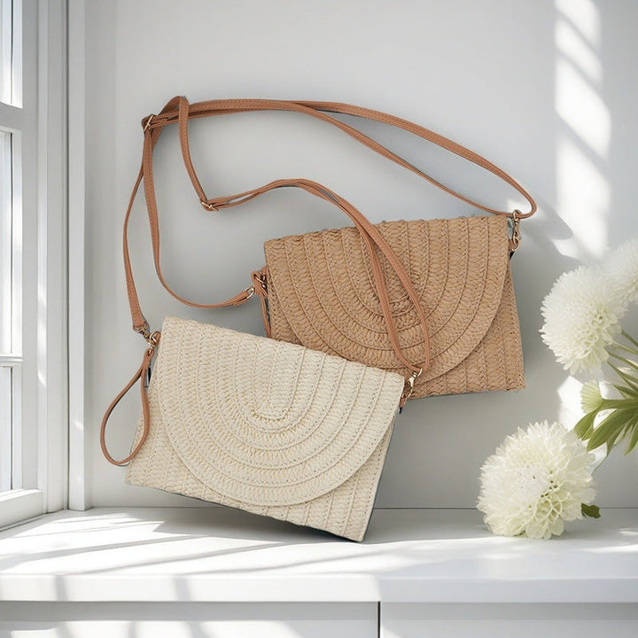 Woven Natural Material Crossbody Bag Kalsten