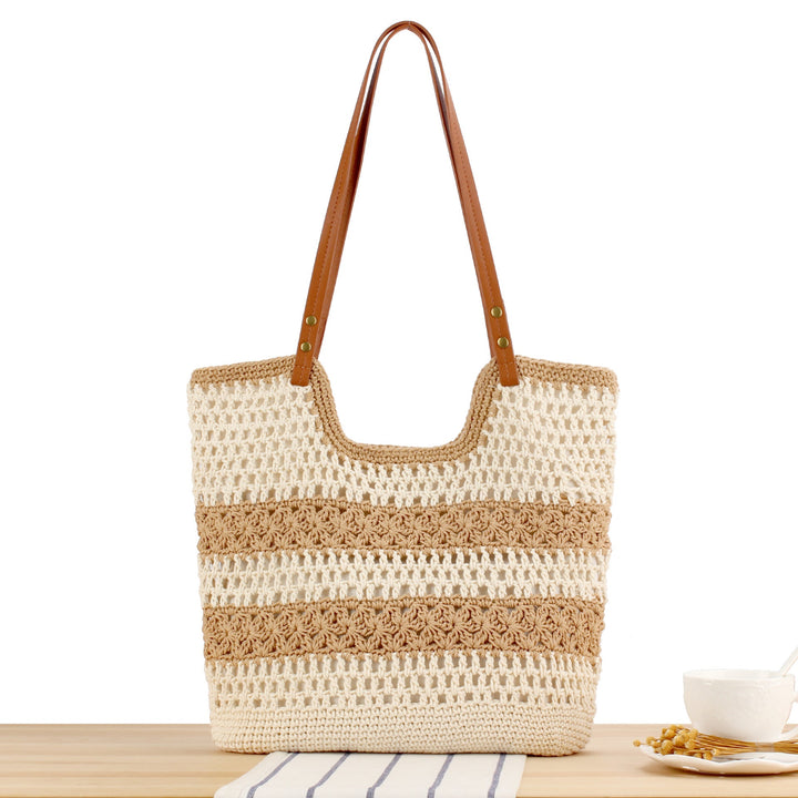 Handbag Made of Braided Macrame with Sturdy Leather Straps Kalsten