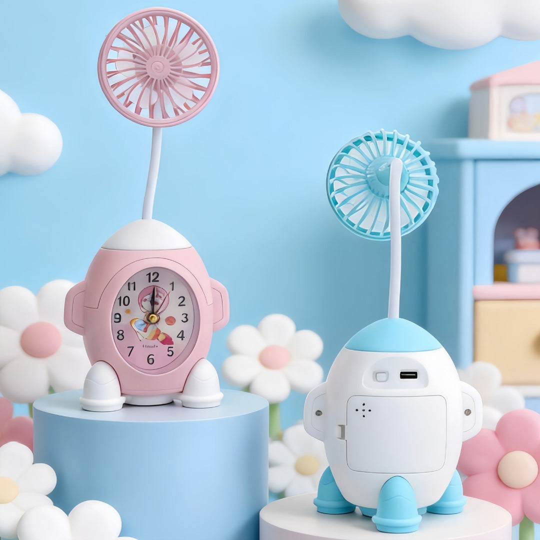 Ladies desk clock with integrated mini fan Kalsten