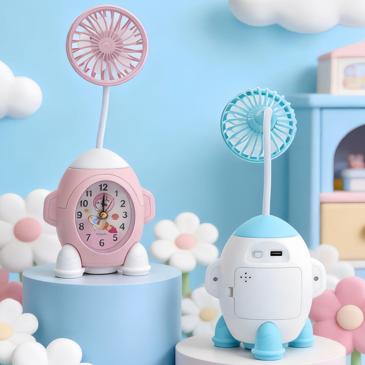 Ladies desk clock with integrated mini fan Kalsten