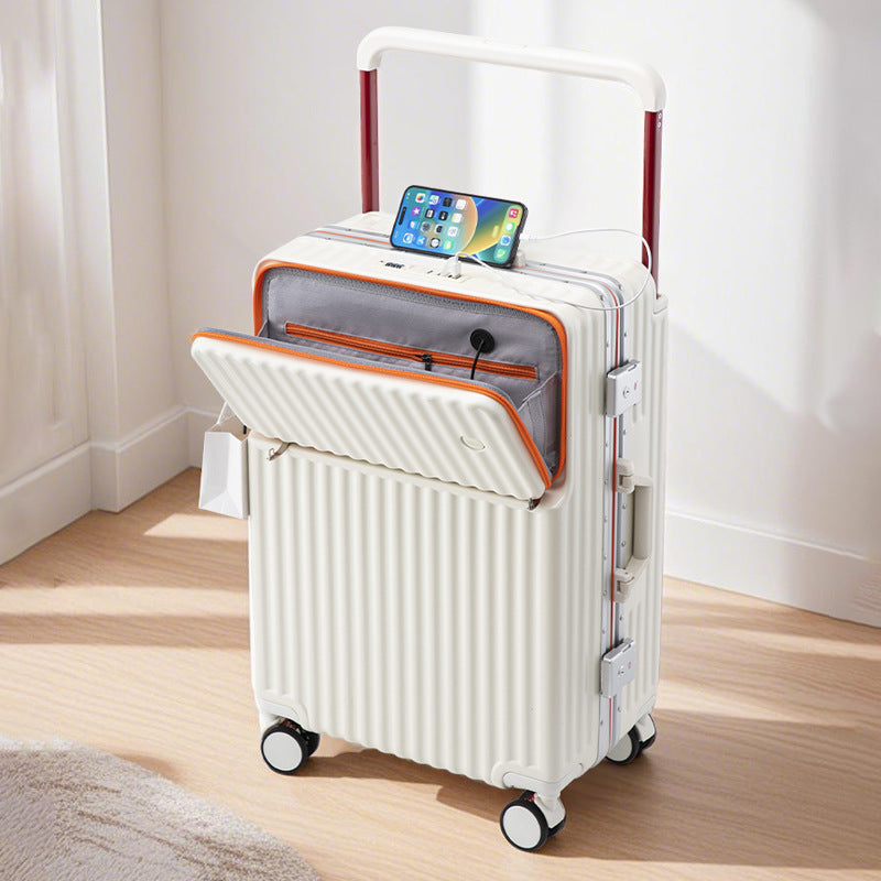 Unisex Multi-Compartment Rolling Hard-Shell Luggage with Integrated Charging Port Kalsten