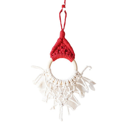 Macramé Decorative Wall Hanging with Circular Wooden Ring Acalora
