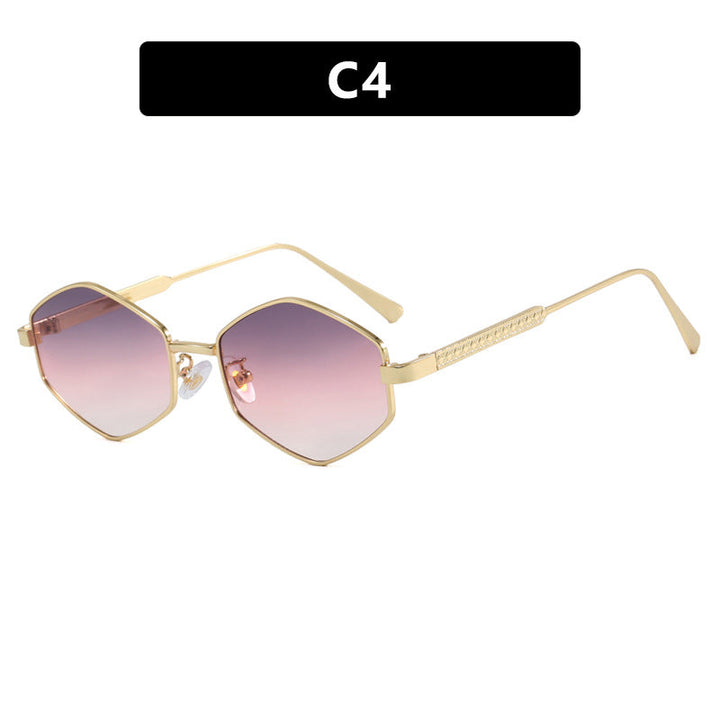 Women's hexagonal sunglasses with elegant metal accents and UV protection Kalsten