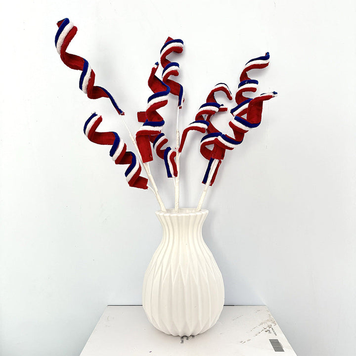 Unisex decorative spiral plug branch with wrapped fabric tape and flexible wire base Kalsten