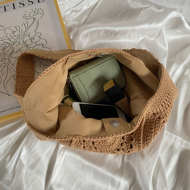 Hand-knotted shoulder bag with unique pattern Kalsten