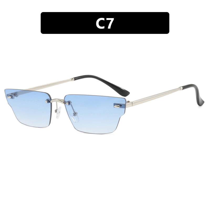 Women's geometric sunglasses with delicate frame and transparent lenses Kalsten