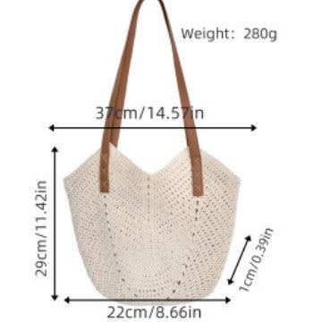 Hand-crocheted shoulder bag with reinforced straps Kalsten