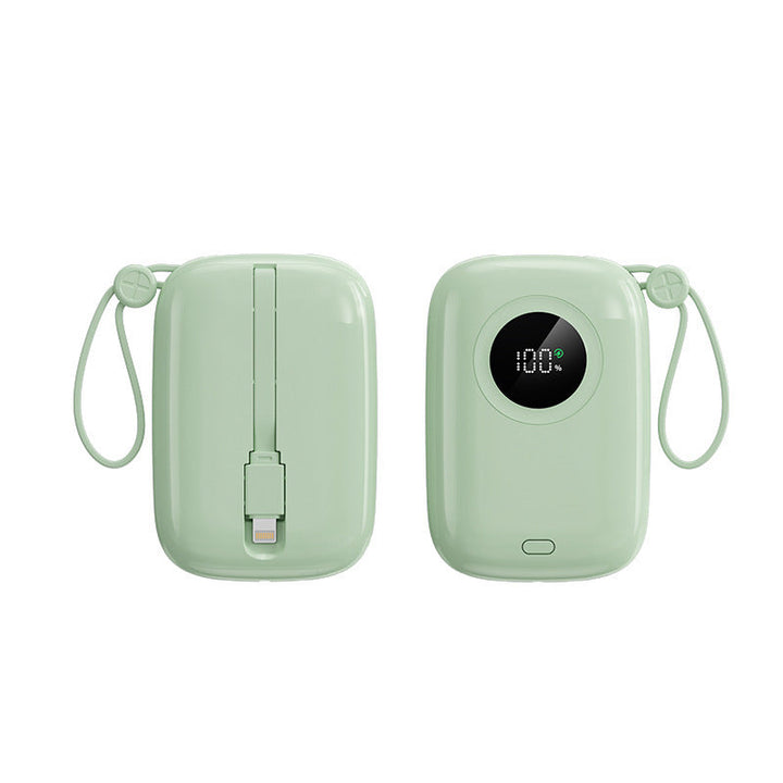 Compact and powerful power bank with digital charging display and integrated cable Kalsten
