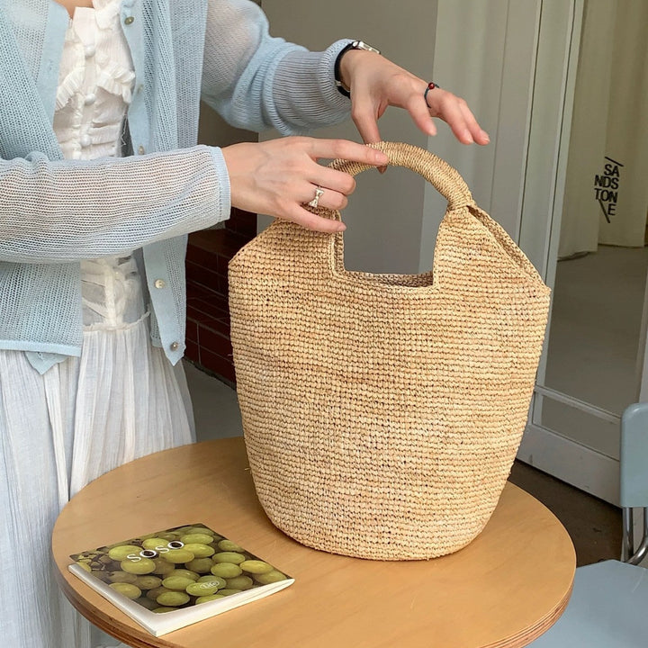Handcrafted straw bag with modern accents Kalsten