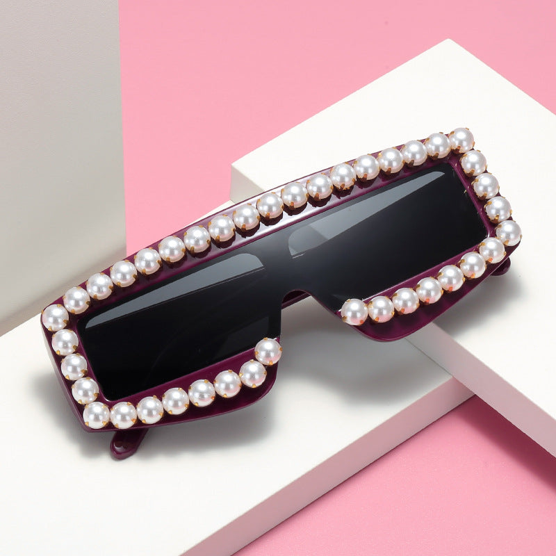 Women's fashionable sunglasses with pearl appliqués Kalsten