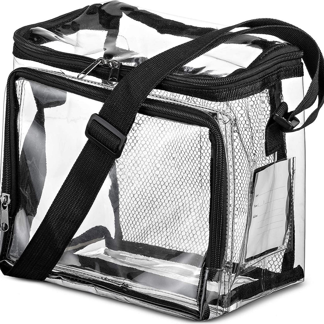 Transport bag made of transparent material with mesh pockets Kalsten