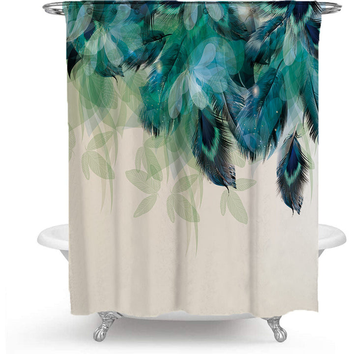 Artistic Peacock Feather Shower Curtain Kalsten