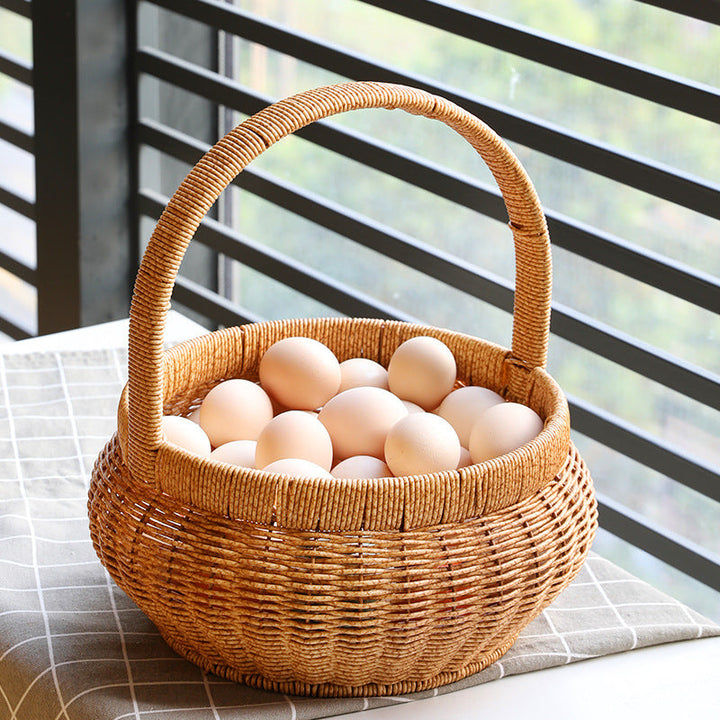 Unisex Handwoven Shopping Basket with Practical Handle Kalsten