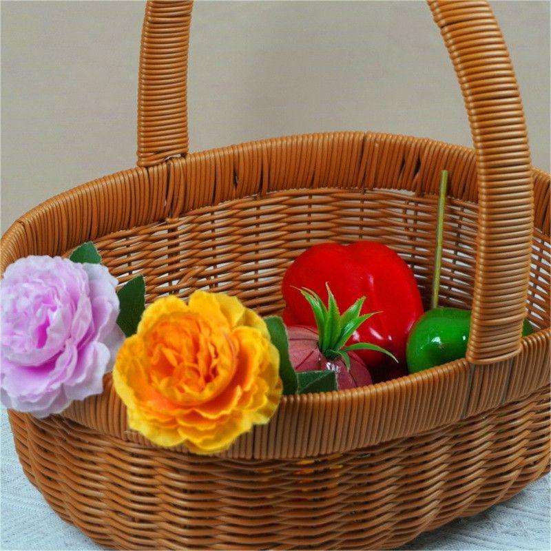 Handwoven Round Wicker Storage Basket Kalsten
