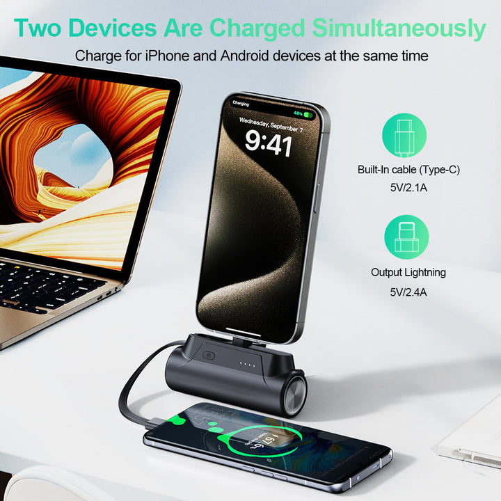 Mini Powerbank with Integrated Charging Cable Kalsten