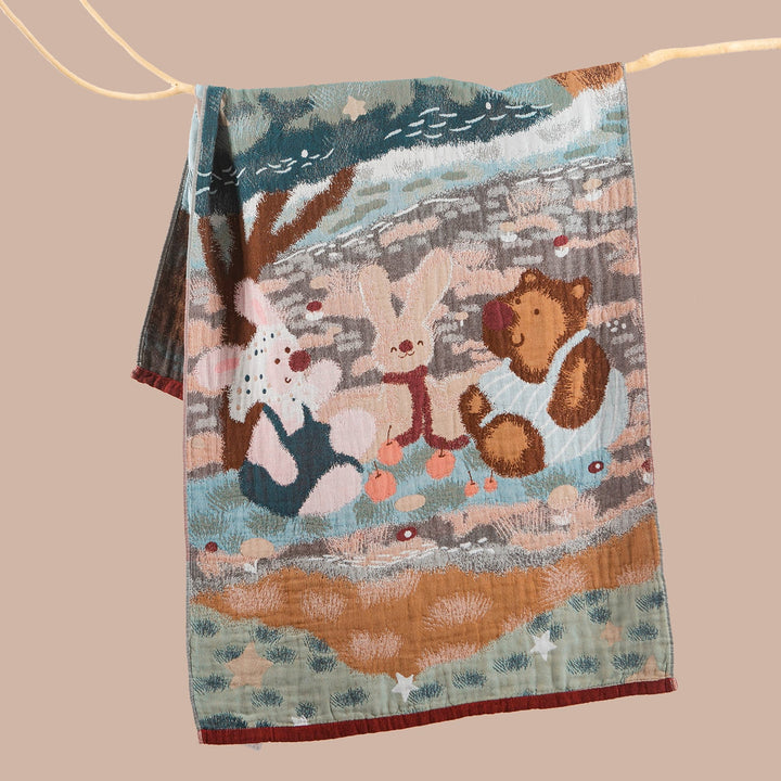 Women's throw blanket with enchanting landscape motif Kalsten