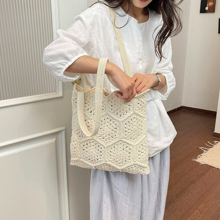Handwoven shopping bag with unique hexagon pattern Kalsten