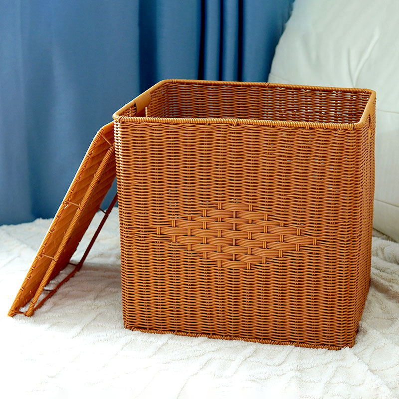 Women's woven basket with lid and side handles Kalsten