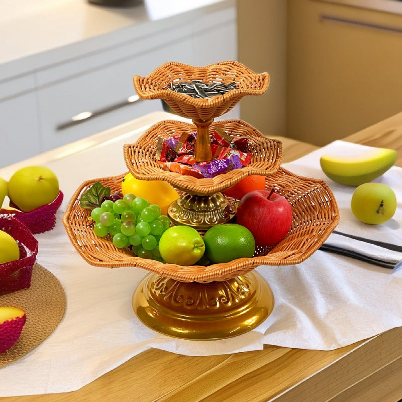 Women's elegant tray stand made of woven material Kalsten