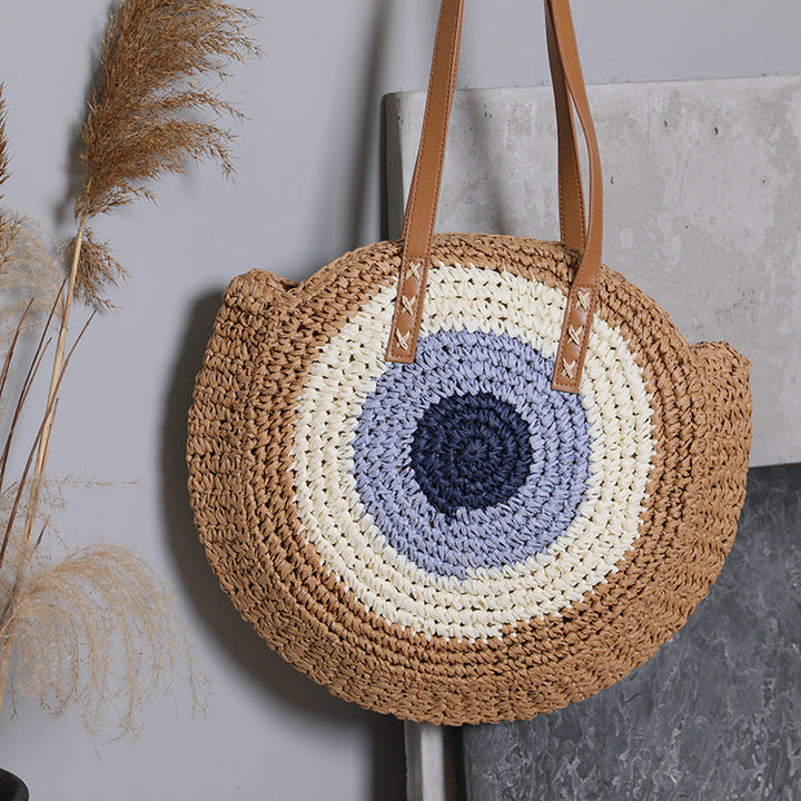 Round Basket Bag with Modern Design Kalsten
