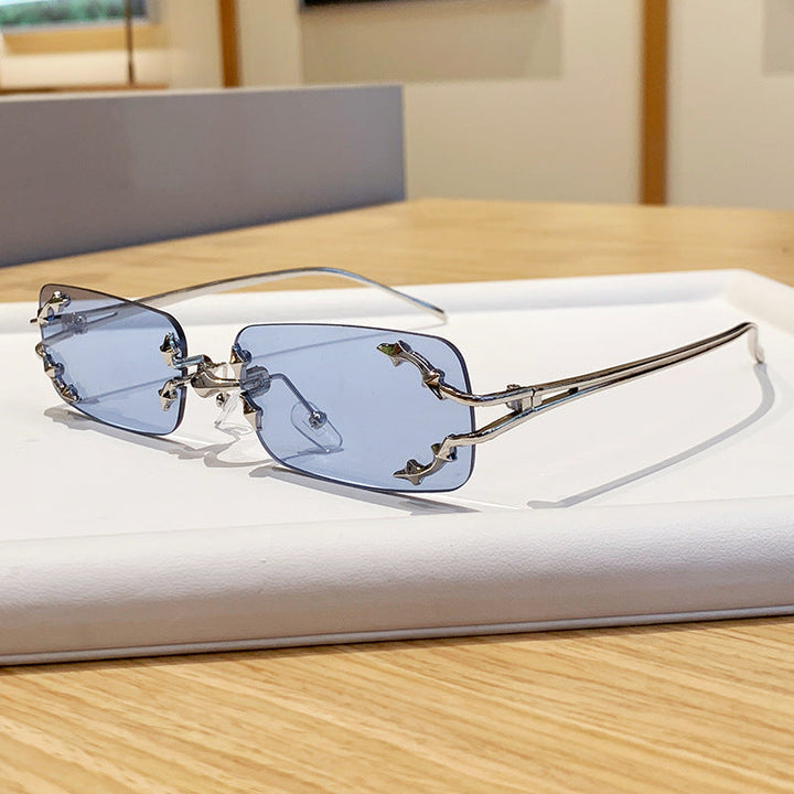Women's fashionable sunglasses with delicate metal frame and transparent lenses Kalsten